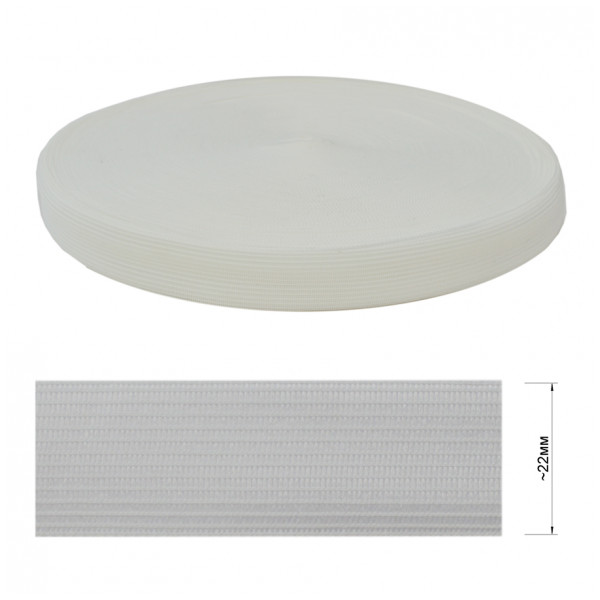 Тесьма окантовочная (плечевая) синтетическая 2.2см, цвет белый